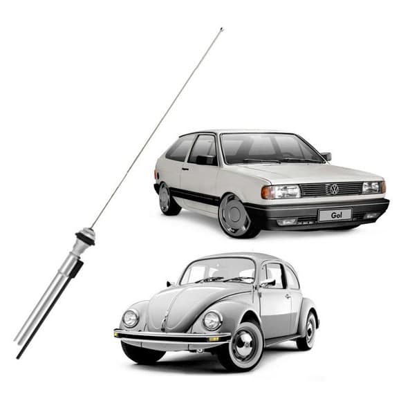 Antena Telescópica 4 Estágios Cromada Universal Com Cabo 1,20 Cm