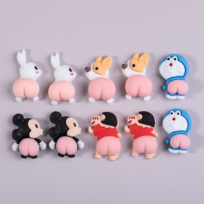 Encantos De Sapato Para Sapatos De Botão Com Padrão De Bunda Animada Clog