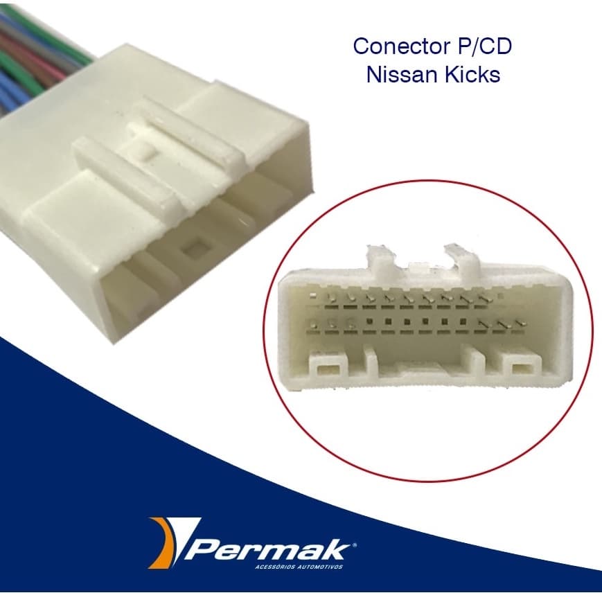 Conector Para Cd Nissan Kicks Original Permak - 35/d11  Encaixe Perfeito Plug and Play
