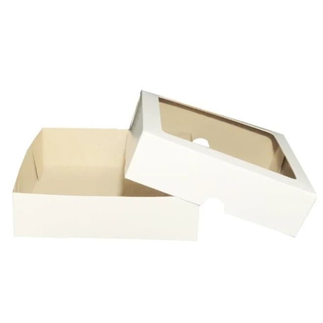 Caixa para Doces e Presente Branca 20 x 20 x 6 Tampa e Fundo com visor  Acetato 20 unidades