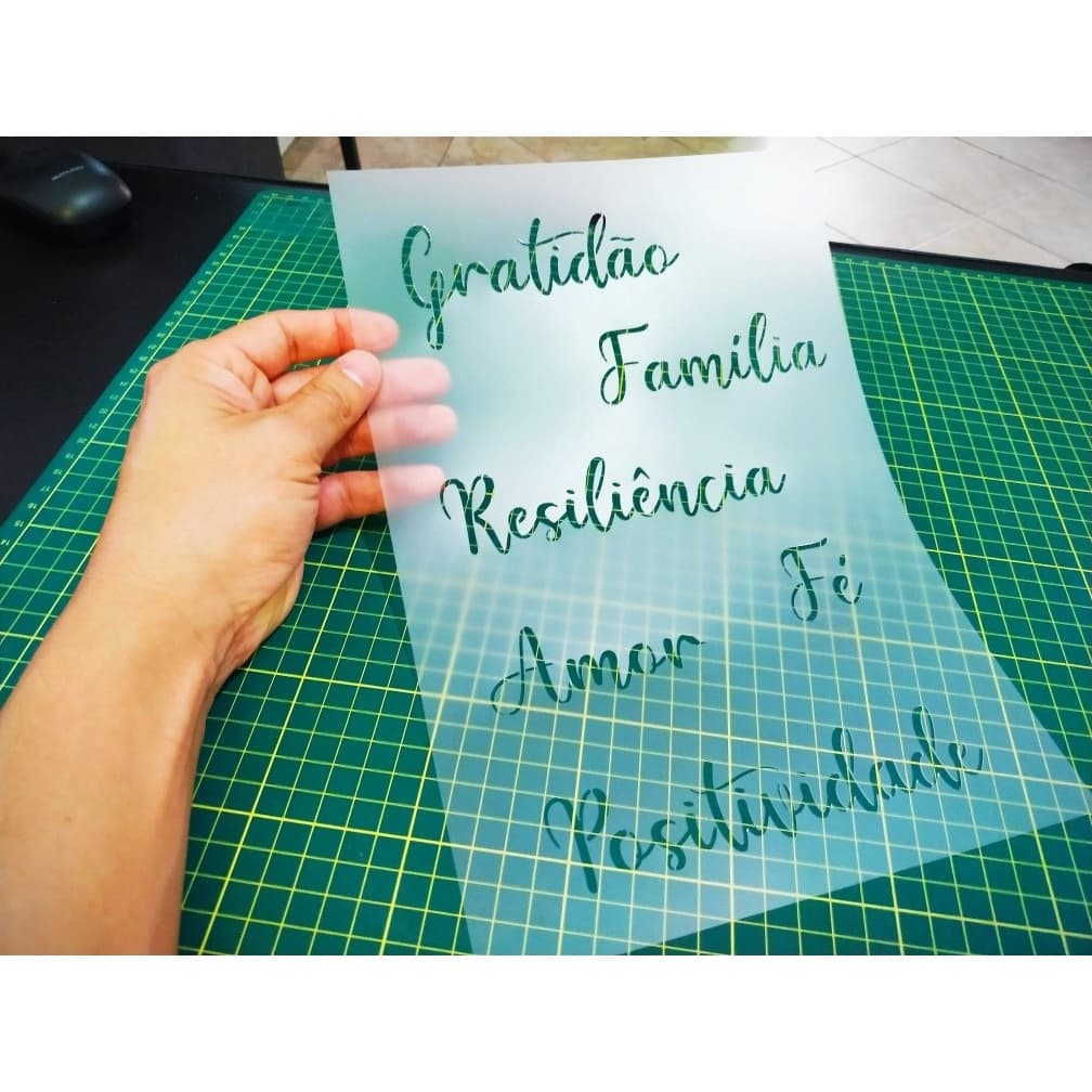 Stencil Palavras Positivas para pinturas