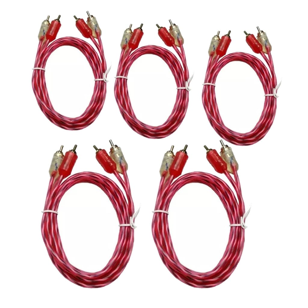 5 Cabo Rca 1mt Semi Blindado Cristal Bronze Audio e Video