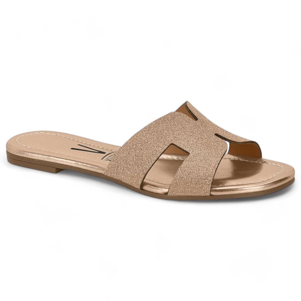 Sandalia Vizzano Rasteira Feminina Casual Brilho Macia Original