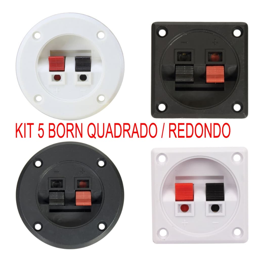 Kit 5 Borne Tomada Som - Qucód. 310/j 310/i