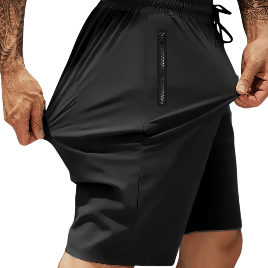Bermuda maculina academia  tactel com elastano  bolso com ziper shorts com ziper alta qualidade MOVE FIT