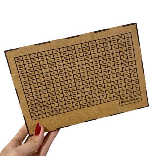 CAIXA COFRE DESAFIO DINHEIRO MDF 10 mil R$10.00,00