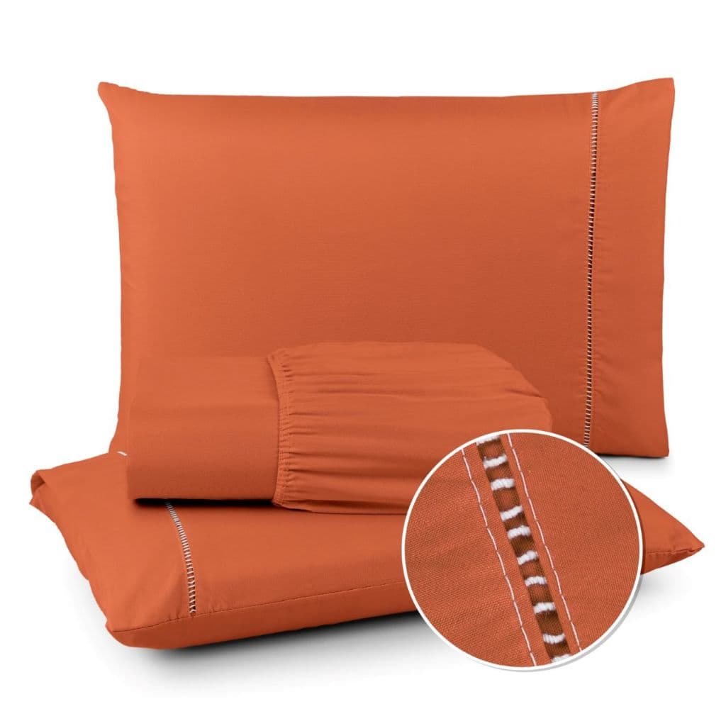 Jogo de Lençol Cama Casal Queen King Solteiro Berço 400 Fios Micropercal Com Fronha em Ponto Palito