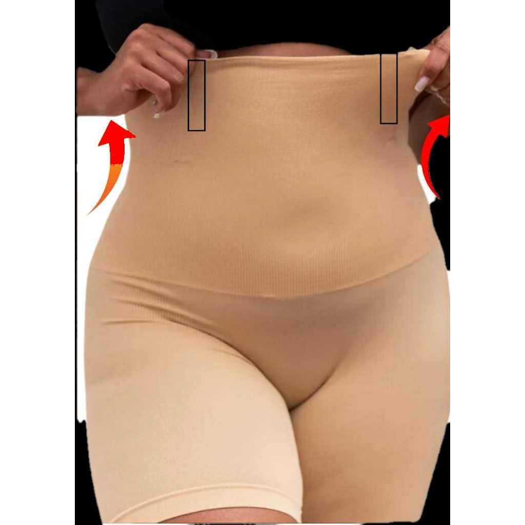 SHORT CINTA MODELADOR ORIGINAL 4 Barbatanas -Alta Compressão -Não Enrola - Zero Transparência  - Empina Bumbum plus size