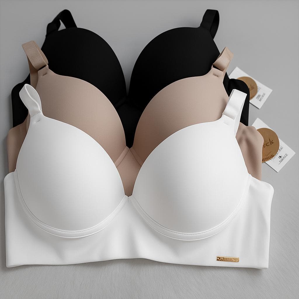 kit Com 3 peças de Sutiãs com bojo Básico Reforçado de Microfibra Conforto diario Sustenção Lingerie