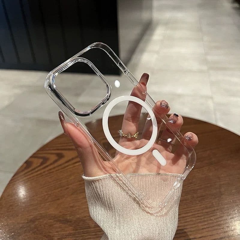 Capa Capinha Transparente Magsafe Magnética Para iPhone XR 11 12 13 14 15Promax 16 16Promax