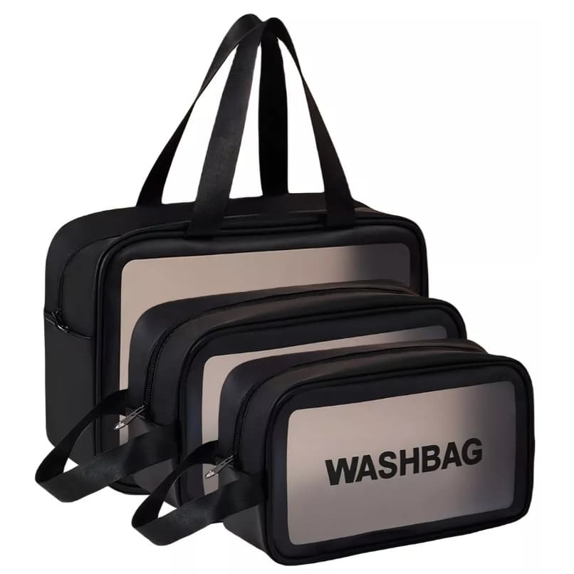 Kit 3 Necessaire Impermeável Washbag Bolsa Organizadora
