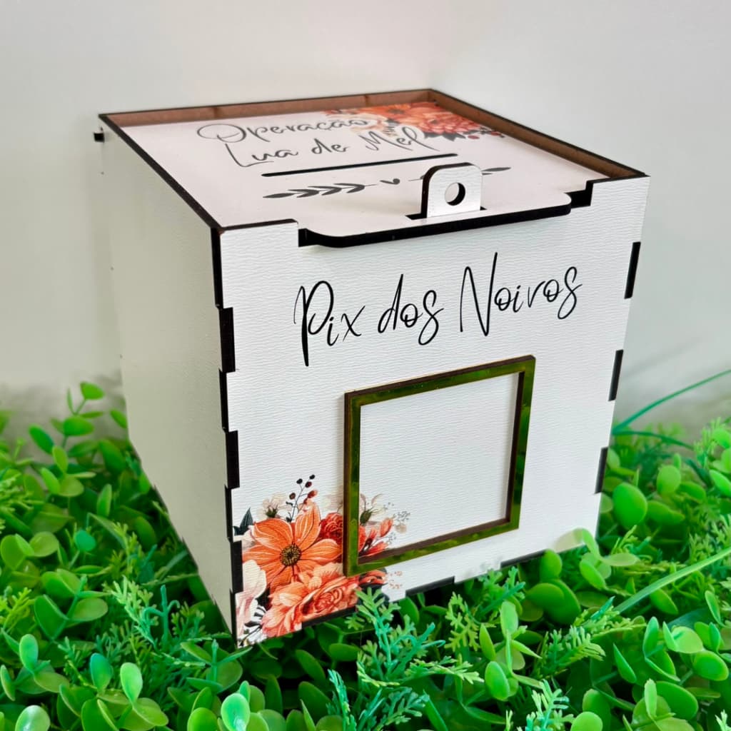 Caixa Operação Lua de mel para Casamento Corte da Gravata com Qr Code Sapatinho da Noiva