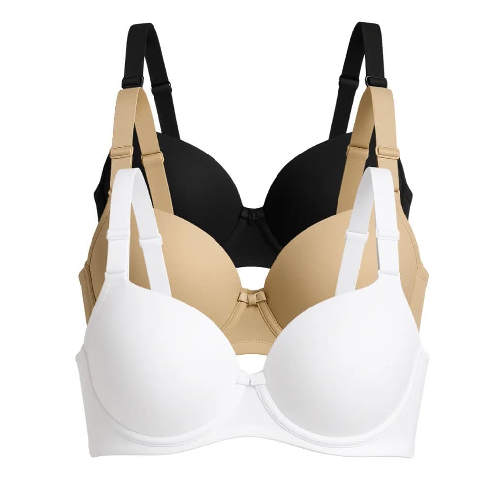 Sutiã Reforçado Microfibra Kit C/ 3 Com Bojo Direto Da Fábrica