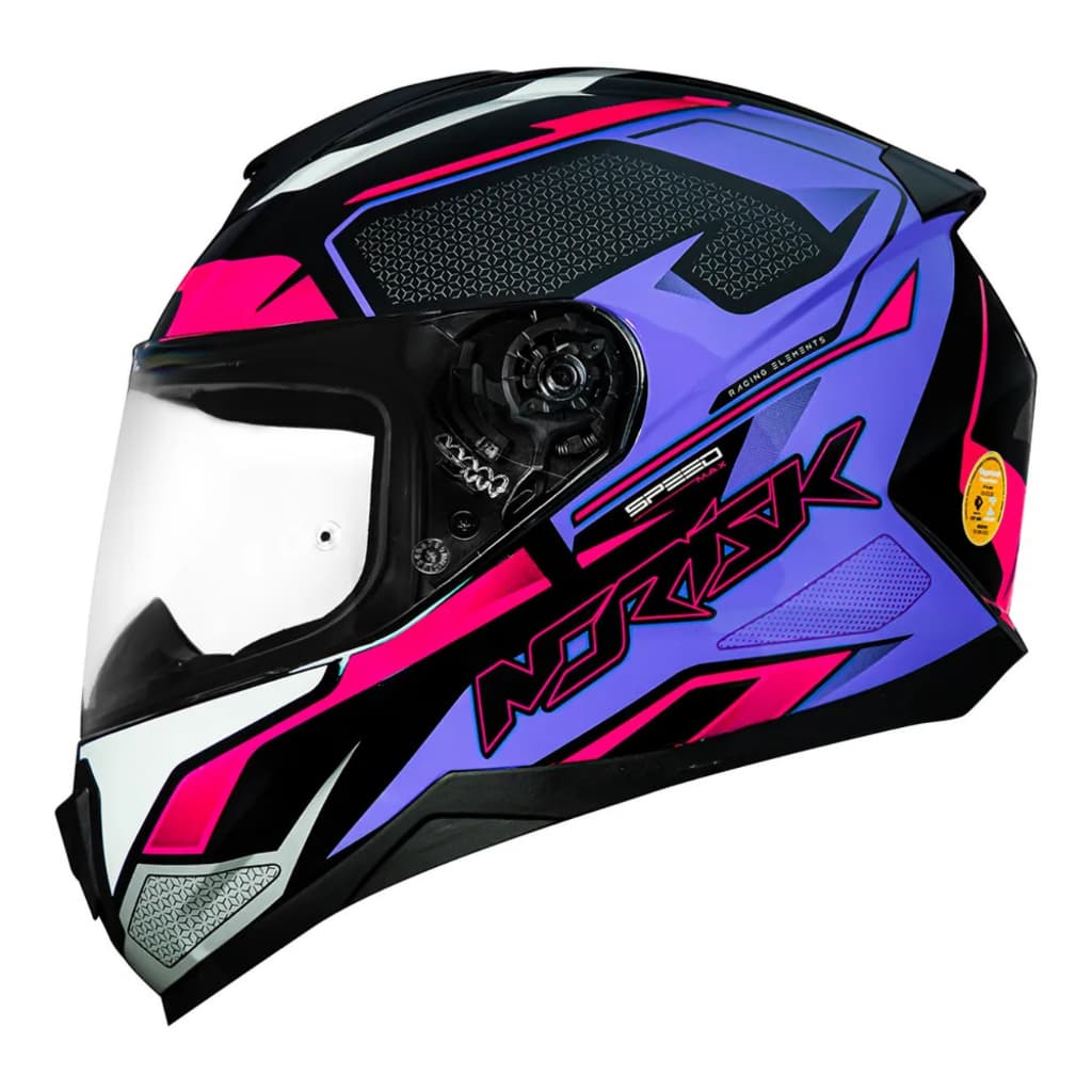Capacete Masculino Feminino Norisk Razor Speedmax Preto Rosa Brilhoso