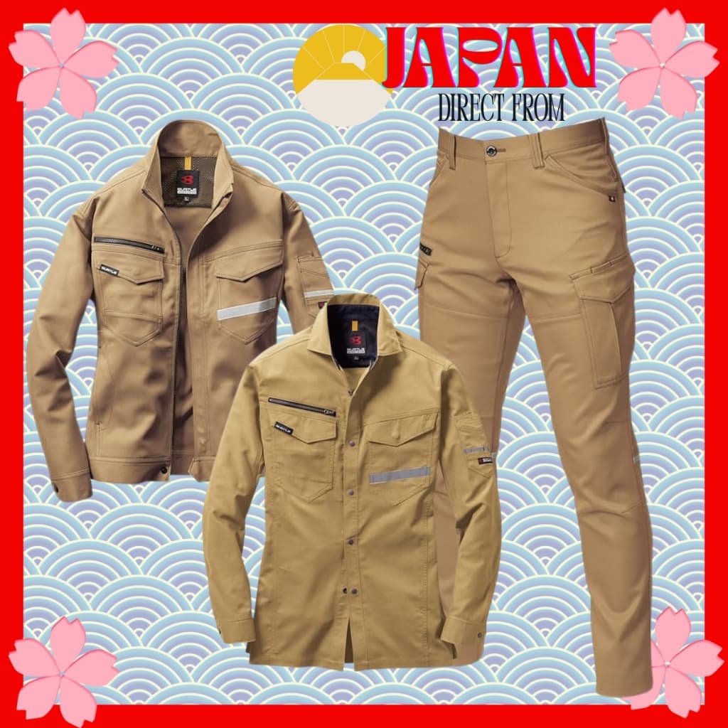 Conjunto de Roupas de Trabalho Burtle – Jaqueta 9071R Twill Stretch, Camisa 9095 Antiestática e Calça Cargo 9072