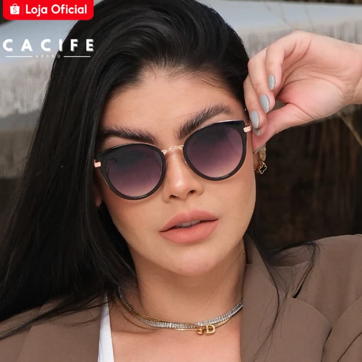 Óculos de Sol London Gatinho Armação Premium Vintage Clássico Retrô Blogueira Praia uv400 Feminino