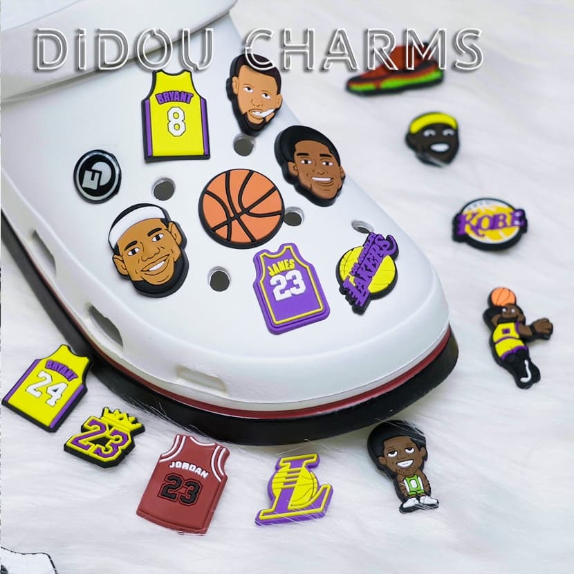 Encantos De Sapato Tamanco Decoração/Amuletos Basquete DIY Pinos Botão/De Entupimento/Acessórios De Sapatos De