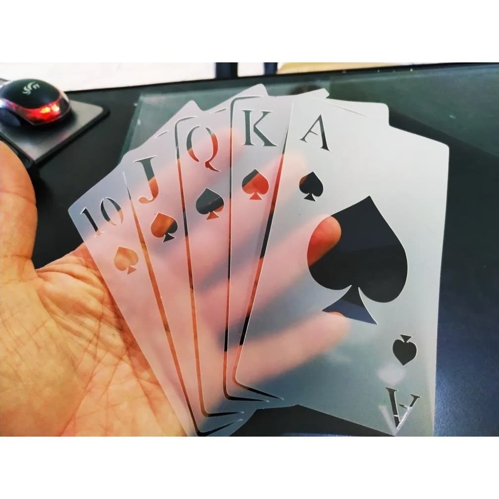 Molde Stencil Carta de Baralho para Aerografias e Pinturas
