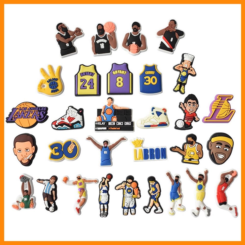 Encantos De Sapato Para Decoração De Tamanco Botão De Alfinetes De Basquete