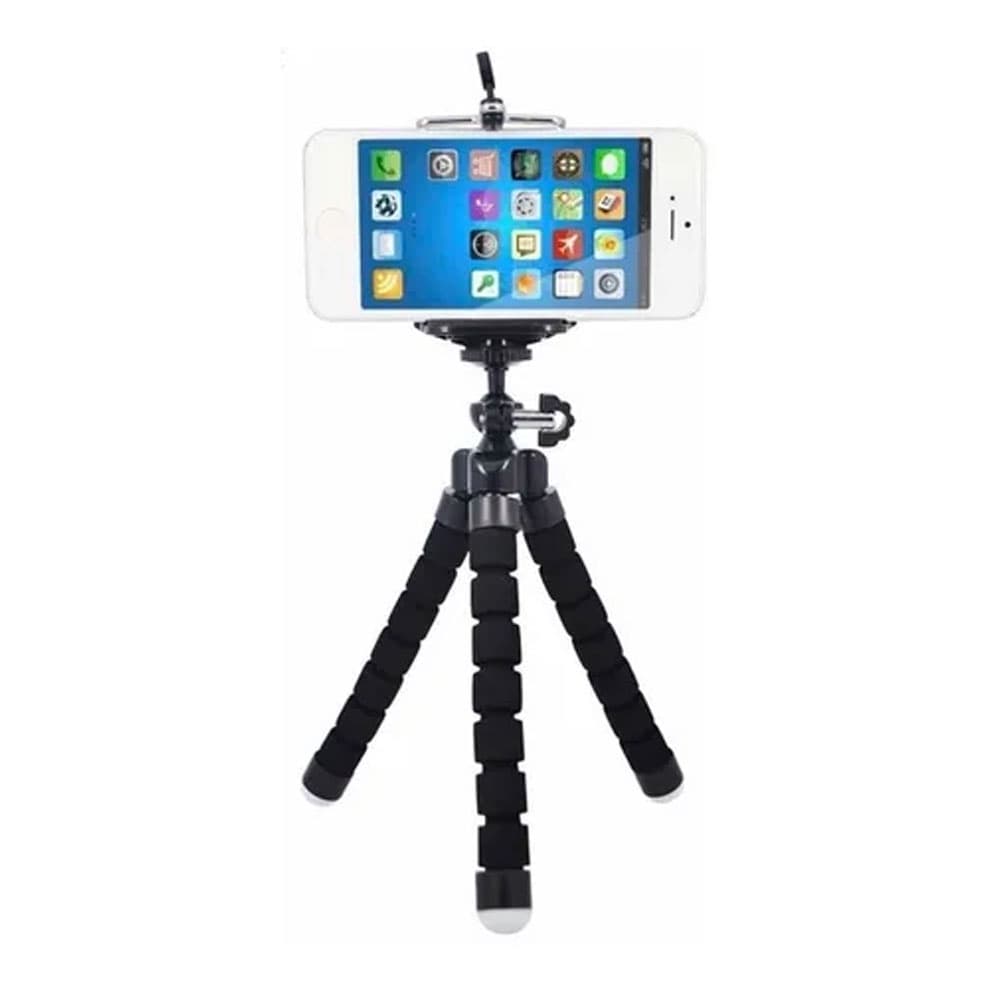 Mini Tripé Flexivel C Suporte Celular Tripezinho Mesa