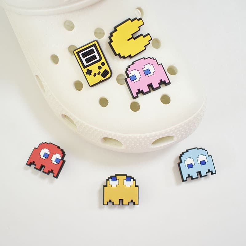 Shoe Decoration for Pinos Colorfully Pac-Man Pakkuman Sapatos De Bricolage Shoe Charms Pins Accessories