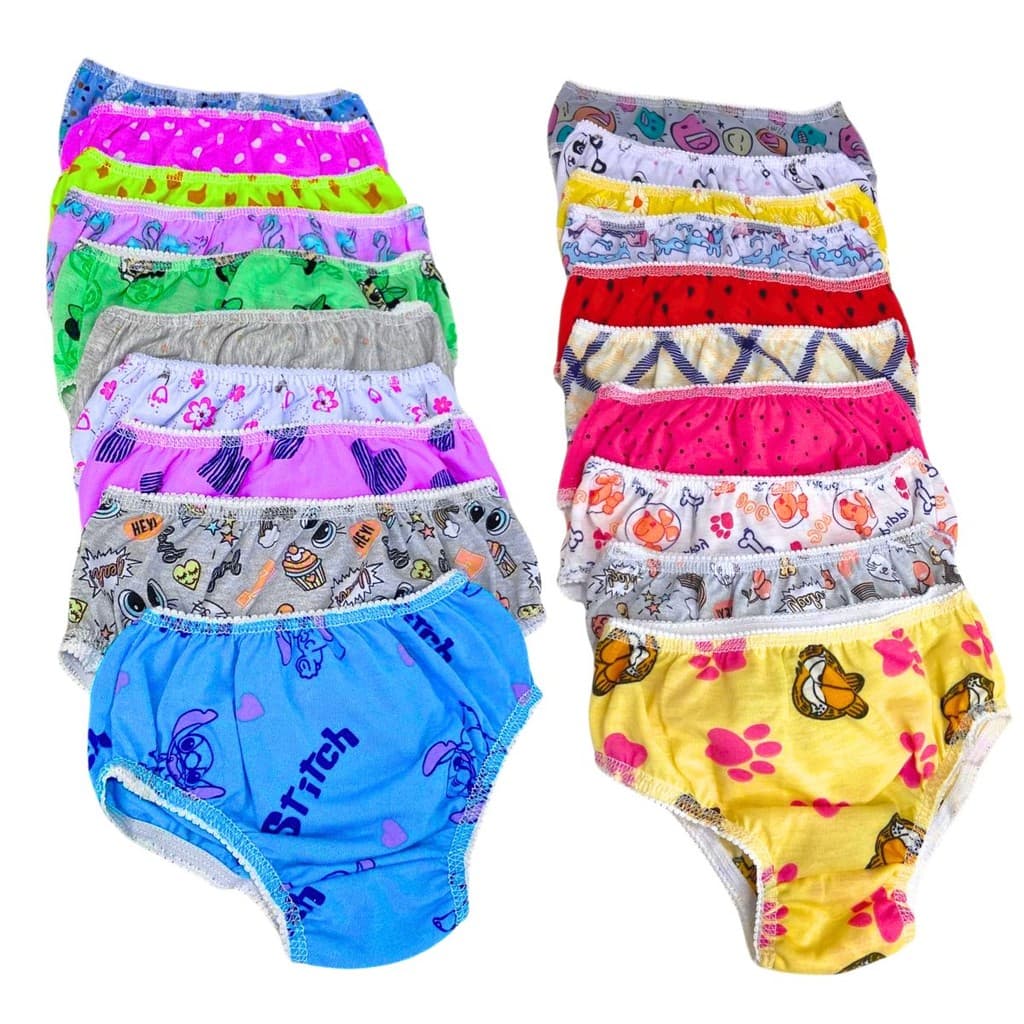 Kit 20 Calcinha Infantil Menina Feminina Estampada Muito Confortável - Valentina