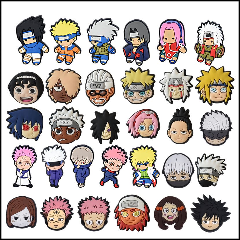 Shoe Charms Decorations Pins Shounen Naruto Japão Anime DIY Sapatos Botão Charme