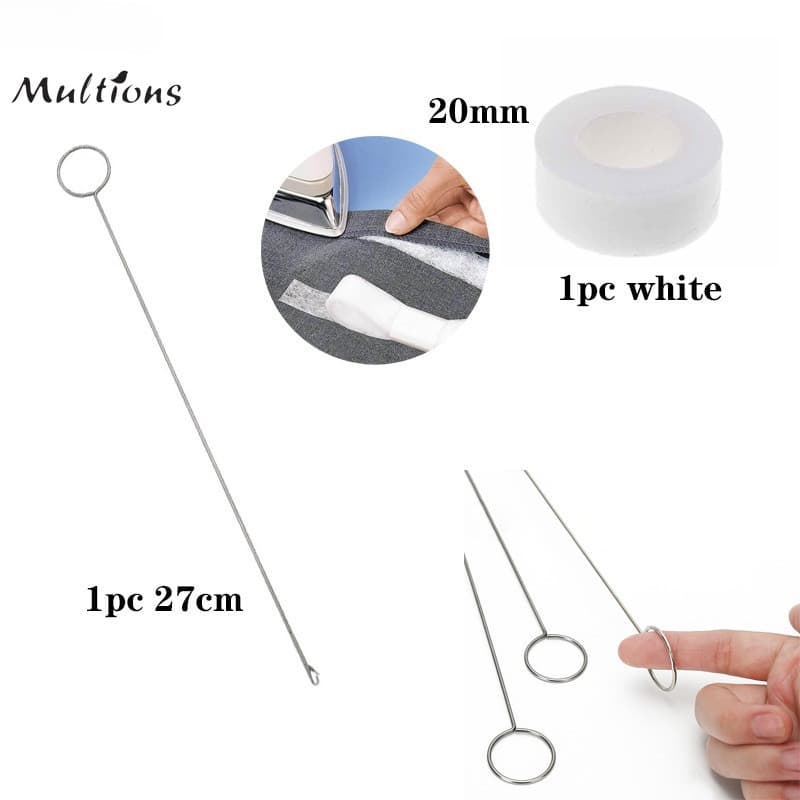 1 Conjunto De Gancho De Crochê De Aço Inoxidável Resistente E Acessórios De Costura De Forro Não Tecido Branco Leve