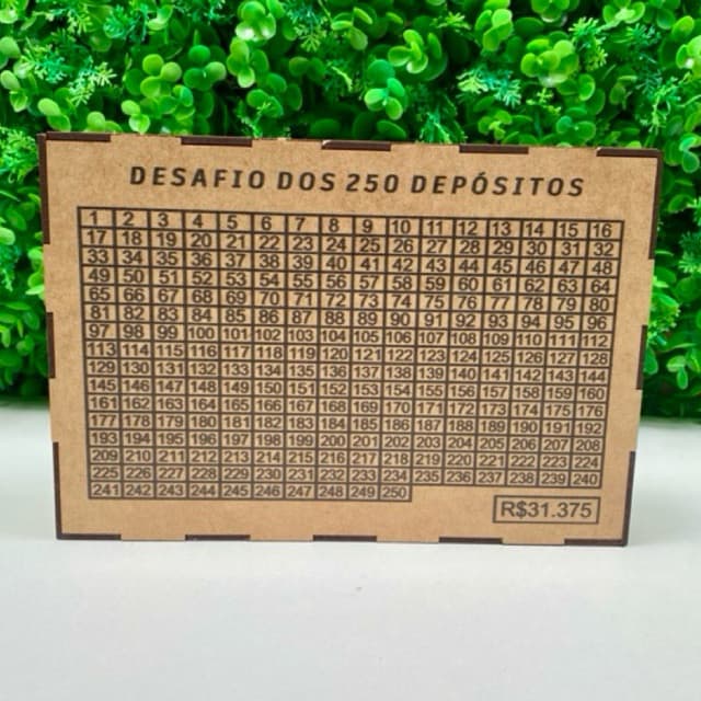 CAIXA COFRE DESAFIO PARA DINHEIRO EM MDF 250 DEPOSITOS