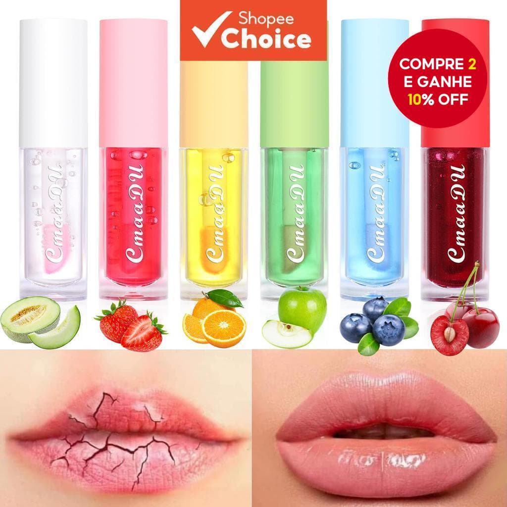 CmaaDu 6 Cores Frutas Hidratante Brilho Labial De Maquiagem Com Mudança De Cor , Copo Antiaderente À Prova D'água