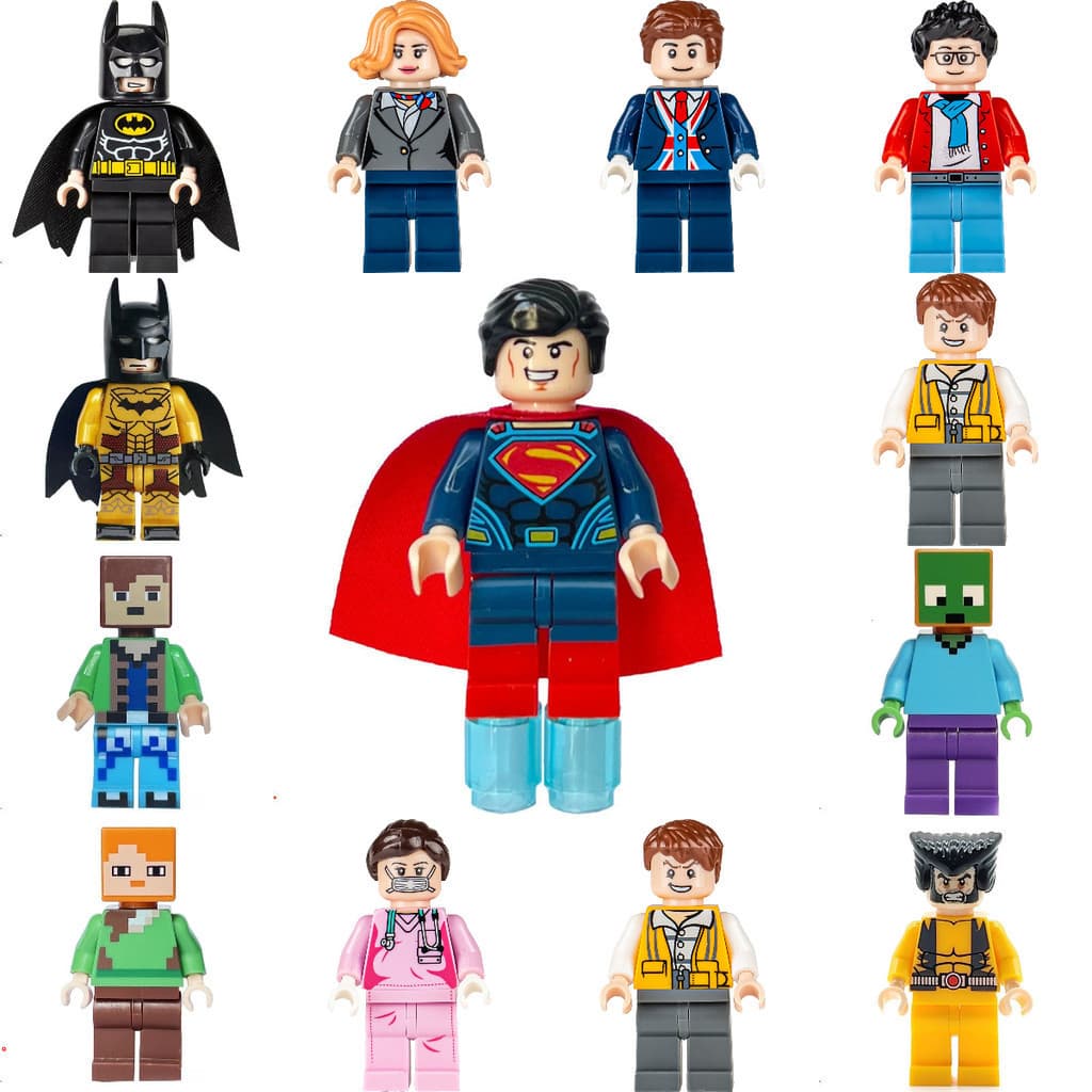 Blocos de construção de bonecas para crianças aprendendo brinquedos