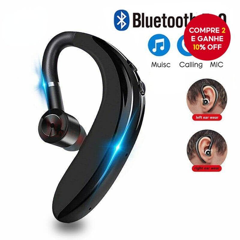 S109 Fone De Ouvido Bluetooth Sem Fio Business Estéreo Esportivo Mãos Livres Com Microfone