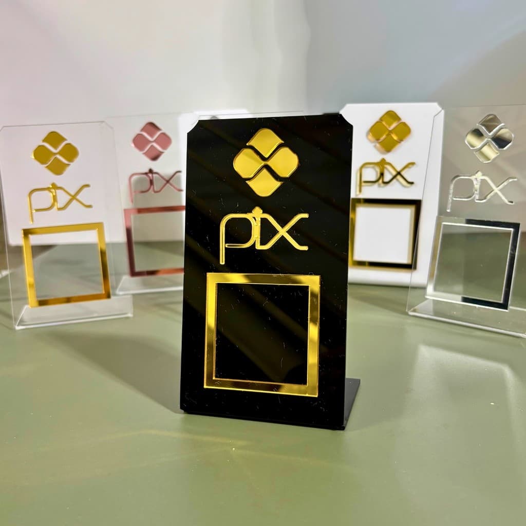 Placa Pix para Pagamento Qrcode em Acrilico