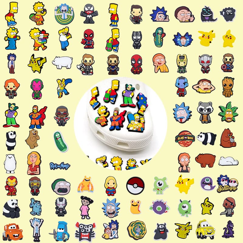 Decoração De Sapato Para Alfinetes De Tamanco Os Simpsons Cartoon DIY Button