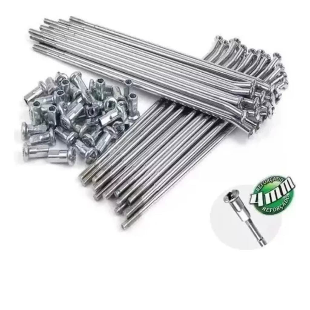 Jogo Raio 4mm Cromado Cg Titan Fan 125 150 160 Traseiro / Dianteiro Freio a lona